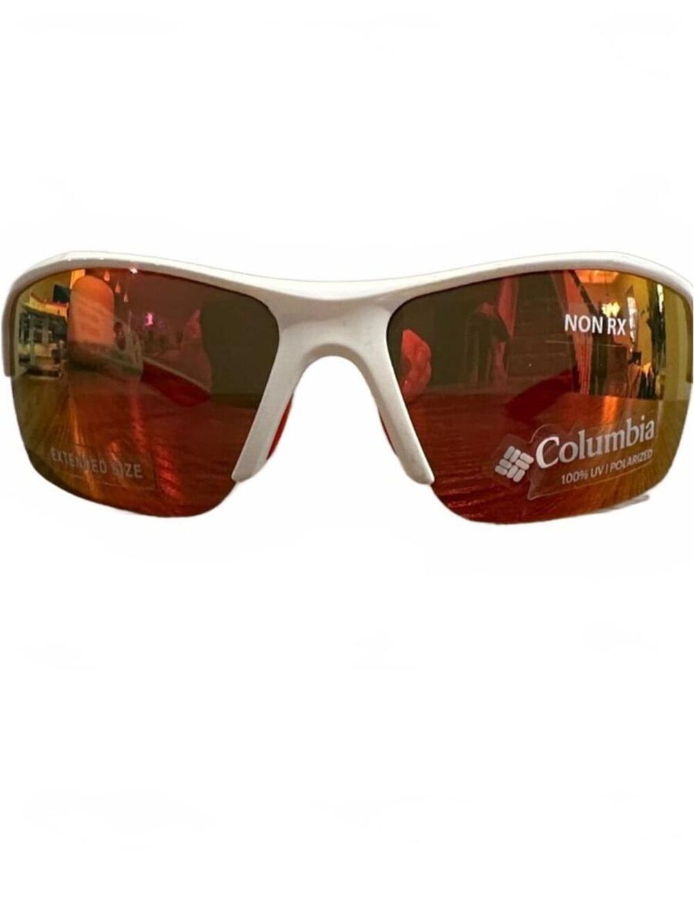 Columbia White Frame with Orange Mirrored Lenses Wall Accent